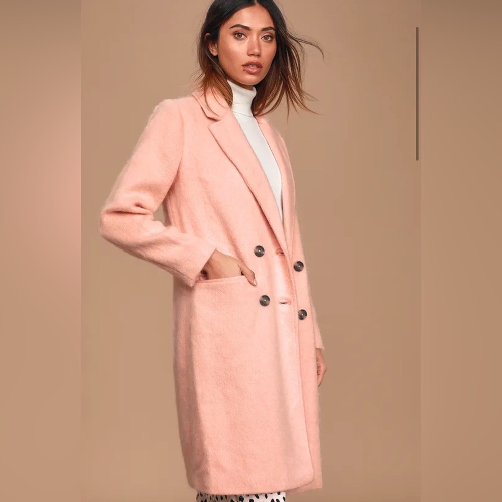 Cupcakes & Cashmere Pink Double Breasted Wool-Blend Coat